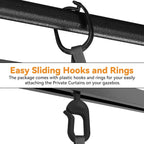 Covered Outdoor Universal 10'x10' Gazebo Mosquito Netting - 4-Panel Double-Zipper Screen Walls, Dark Gray & Black