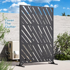 Modern Shade 4x6 FT Artistic Metal Privacy Screen - Slant Linea