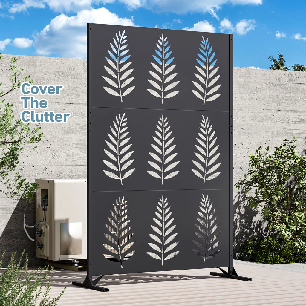Modern Shade 4x6 FT Artistic Metal Privacy Screen - Tropic Rows