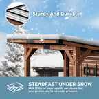 Modern Shade 6.5'x8' The Aura Cedar Wood Bar Center, Grill Pavilion with Shelves, Steel Roof, TV Mount for Patio & Garden