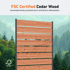 Modern Shade 5'x3' Natural Wood Privacy Fence Screen (4 Panel) - Outdoor Deck/Balcony Panel, Conceals Trash Cans/AC