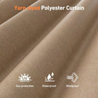 Covered Outdoor 12' x14' Universal Gazebo Curtain Replacement, 4 Panel Waterproof Privacy Sidewalls for Outdoor- Khaki Curtain Only