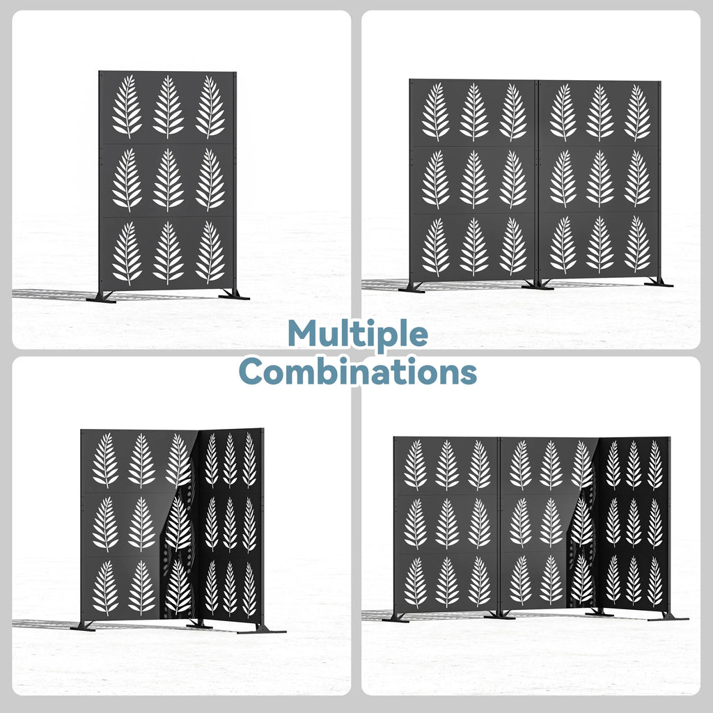 Modern Shade 4x6 FT Artistic Metal Privacy Screen - Tropic Rows