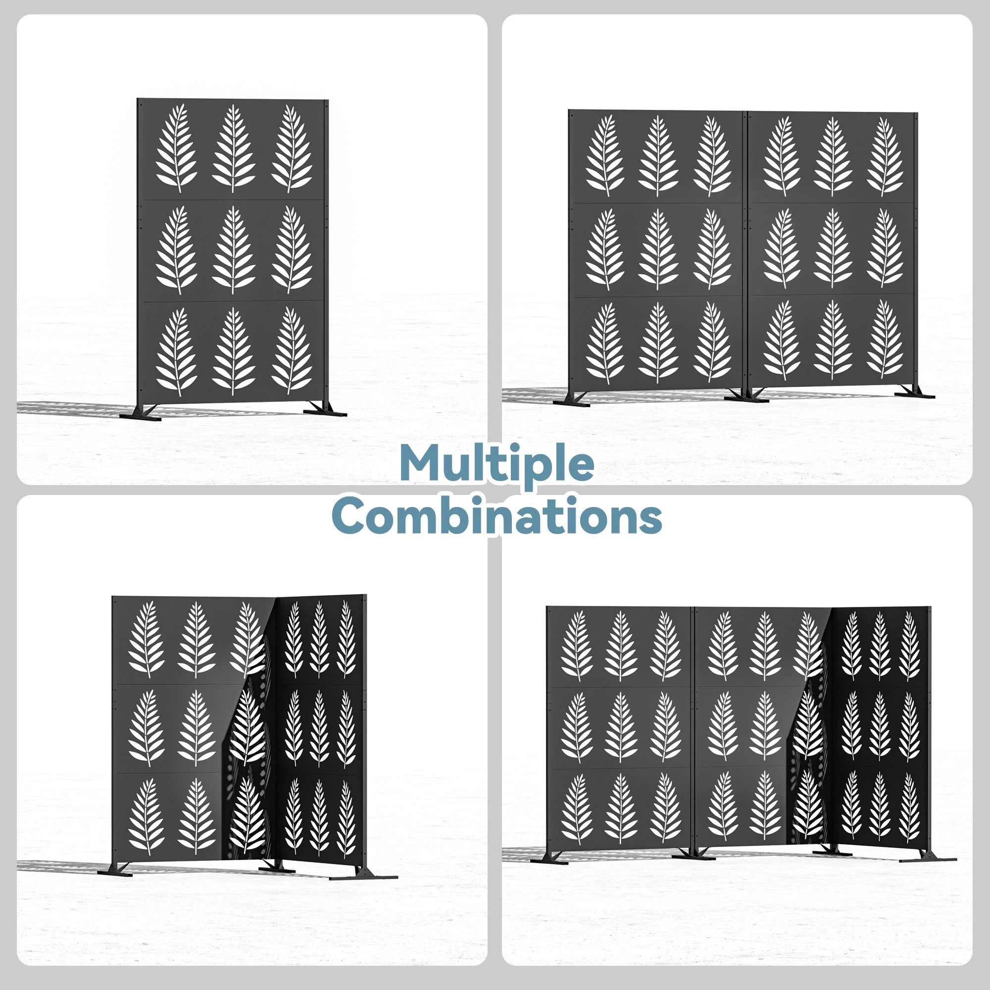Modern Shade 4x6 FT Artistic Metal Privacy Screen - Tropic Rows