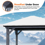 Modern Shade 11'x11' Cedar Wood Gazebo - Hardtop Galvanized Steel and Polycarbonate Roof for Garden，Backyard，Patio