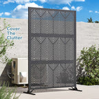Modern Shade 4x6 FT Metal Privacy Screen - Geo Forest