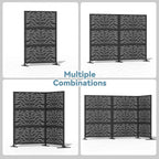 Modern Shade 4x6 FT Metal Privacy Screen, Freestanding Outdoor Decorative Panel, (Ripple Flow)