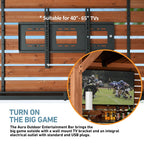 Modern Shade 6.5'x8' The Aura Cedar Wood Bar Center, Grill Pavilion with Shelves, Steel Roof, TV Mount for Patio & Garden