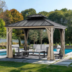 Modern Shade 10' x 12' Hardtop Patio Gazebo with LED Strip Light