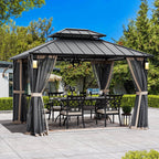 FONA 10'x12' Hard Top Gazebo W/ Solar LED light