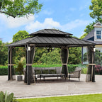 Modern Shade 12'x14' Hard Top Gazebo W/ Solar LED light