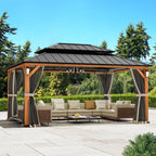 FONA 12'x16' Hard Top Gazebo W/ Solar LED light