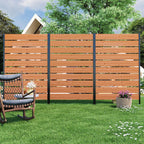 Modern Shade 5' x 3' Wood Privacy Fence Screen (3 Panel) Natural Cedar Wood, Outdoor Privacy Fence Panel for Deck Balcony, Conceals Trash Cans Air Conditioner, Ultimate Fence Privacy Screen Brown