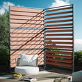 Modern Shade 6x4 ft Louvered Cedar Privacy Fence Panel Adjustable Screen for Outdoor Deck