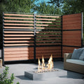 Modern Shade 6x4 ft Louvered Cedar Privacy Fence Panel Adjustable Screen for Outdoor Deck