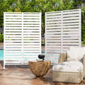 Modern Shade Outdoor Metal Privacy Screen - 72"H x 48"W 2-Panel White Stable Freestanding Patio Screen