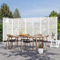 Modern Shade Outdoor Metal Privacy Screen - 72"H x 48"W 4-Panel White Stable Freestanding Patio Screen