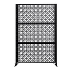 Modern Shade 74"Hx19"W Metal Privacy Screen - Black Freestanding Outdoor Fence Panel for Privacy/Space Division