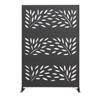 Modern Shade 74"Hx19"W Metal Privacy Screen - Black Freestanding Outdoor Fence Panel for Privacy/Space Division
