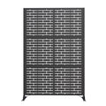 Modern Shade 74"Hx19"W Metal Privacy Screen - Black Freestanding Outdoor Fence Panel for Privacy/Space Division