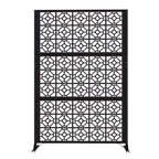 Modern Shade 74"Hx19"W Metal Privacy Screen - Black Freestanding Outdoor Fence Panel for Privacy/Space Division