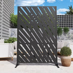 Modern Shade 4x6 FT Artistic Metal Privacy Screen - Slant Linea