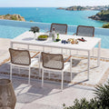 Modern Shade Cavo 67" All-Aluminum Outdoor Dining Table, White Minimalist Weather-Resistant Easy-Clean Patio Table for Garden & Indoor