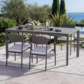 Modern Shade Cavo 67" Gray All-Aluminum Outdoor Patio Dining Table, Minimalist Weather-Resistant Easy-Clean Table for Garden & Indoor