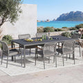 Modern Shade Cavo 79" All-Aluminum Outdoor Patio Dining Table, Weather-Resistant Easy-Clean Surface, Minimalist Design for Garden & Indoor, Gray