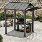 Modern Shade 6'x8' Grill Gazebo 4-Season Galvanized Steel Roof with UV-Blocking Waterproof Canopy, Rust-Resistant Frame & Extended Overhang