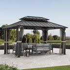 Modern Shade Horizon 10'x14' Hard Top Gazebo W/ Solar LED light