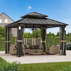 Modern Shade Horizon 12'x12' Hard Top Gazebo W/ Solar LED light