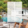 Modern Shade Outdoor Metal Privacy Screen - 72"H x 48"W White Stable Freestanding Patio Screen