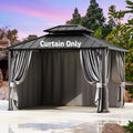 Covered Outdoor Universal 10'x12' Gazebo Curtain Replacement 4 Panel Zippered Grey Sidewalls