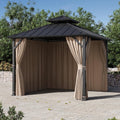 Modern Shade Universal 10' x10' Gazebo Curtain Replacement 4 Panel Yard- Dyed Sidewalls Curatin Only