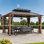Modren Shade Horizon 10'x14' Hard Top Gazebo W/ Solar LED light