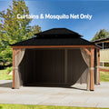 Modern Shade 10'×12' Cedar Gazebo Curtain & Mosquito Netting, Khaki