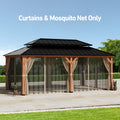 Modern Shade Universal Gazebo Replacement Curtain& Mosquito Netting 12'×20' for Outdoor, Khaki