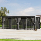 Modern Shade 10‘x12’ Pergola Privacy Curtains Mosquito Net Universal Replacement 6 Panel Sidewalls for Outdoor Louvered Gray