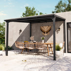 10'x10' StoneCreek Wall-mounted Lean to Hardtop Gazebo with Galvanized Steel Roof