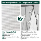 FONA Gazebo Mosquito Netting Replacement Universal 4-Panel Sidewalls 10' x 12', Outdoor Gazebo Mosquito Nettings with Double Zipper, Replacement for Patio, Garden, Grey (Mosquito Net Only)