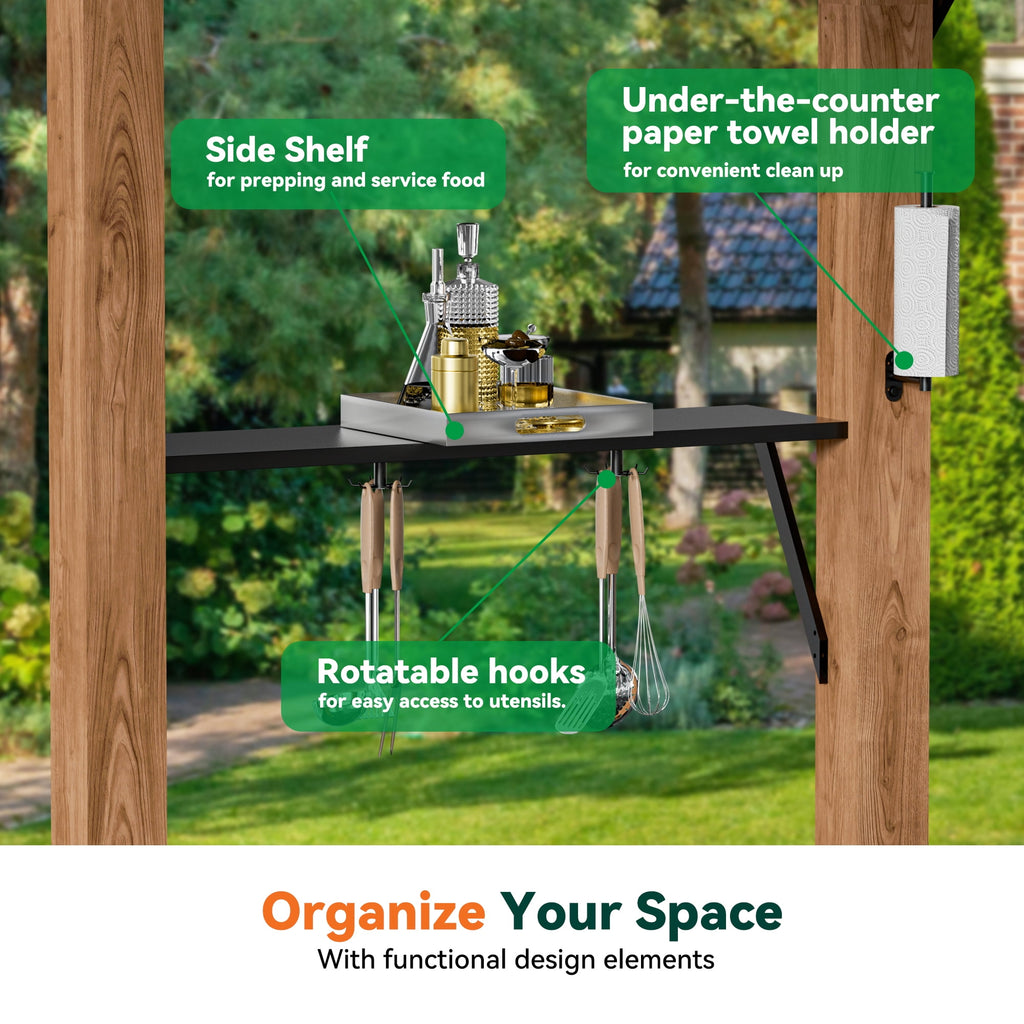 FONA Woodberry 6'x12' Cedar Framed Hard Top Gazebo