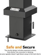 Modern Shade 12‘x24’ Grill Gazebo w/ Steel Hardtop, Curtains+Netting Brown