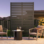 Modern Shade 72"x48" Freestanding Privacy Panel - Black Outdoor Screen for Instant Patio/Deck Privacy & Space Division