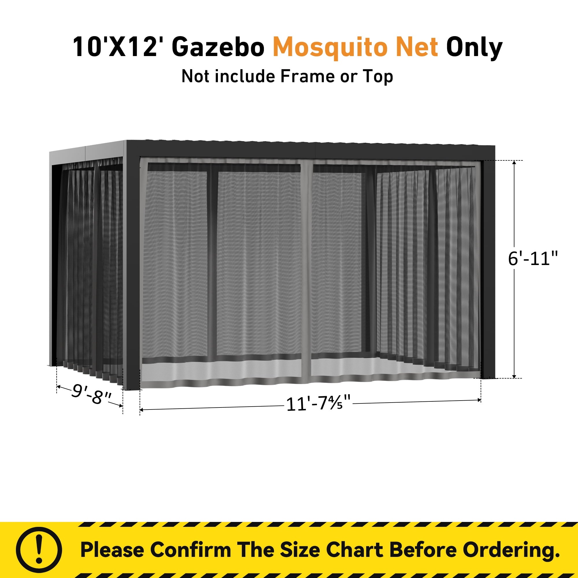 Modern Shade 10'x12' Louvered Pergola with 4-Panel Privacy/Zippered Mosquito Netting Waterproof Gray/Khaki Sidewalls
