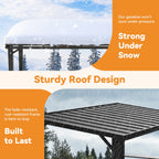 Covered Outdoor 6' x 12' Cedar Wood Gazebo with Hardtop Slope Roof,Permanent Grill Gazebo for Outdoor Backyard Brown