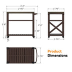 Modern Shade Outdoor Grill Cart, Heavy Duty Table with Wheels, Waterproof Top, Blackstone Compatible