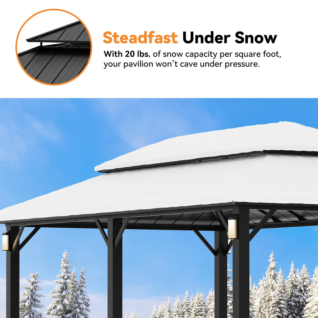 Modren Shade The Horizon 12'x20' Hard Top Gazebo W/ Solar LED light