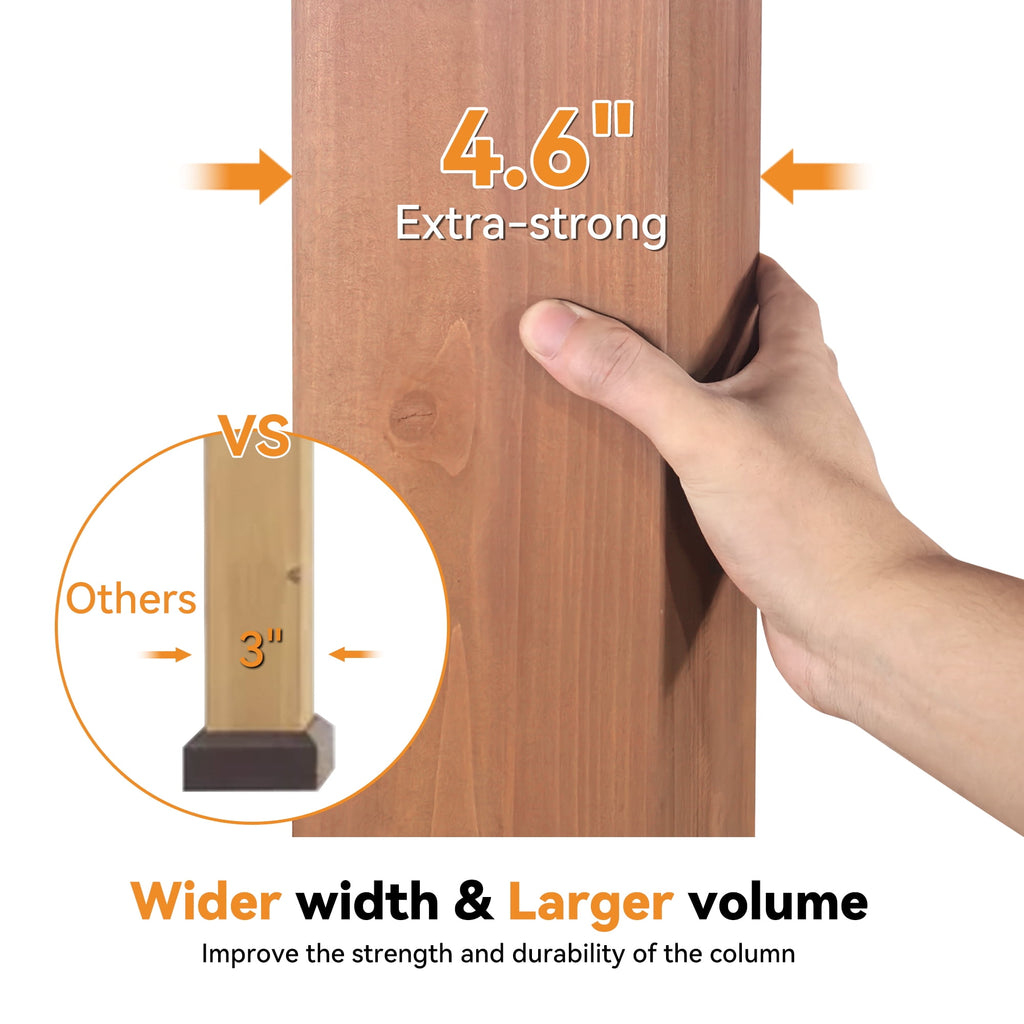 Modern Shade 11'x13'Outdoor Cedar Wood Hardtop Gazebo with Double Steel Roof, Hooks, for Backyard, Patio or Deck