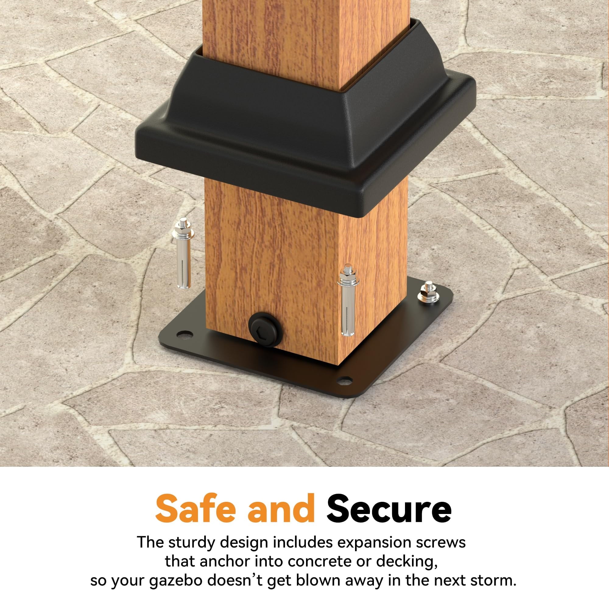 Modern Shade 6‘x12’ Hardtop Grill Gazebo with Shelf, Bottle Opener and Hooks, Rustproof Wood-Look Aluminum Design for Backyard Garden and Patio Brown